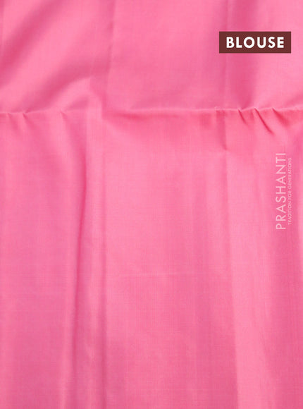 Pure soft silk saree pink shade with silver zari woven buttas and rich silver zari woven border