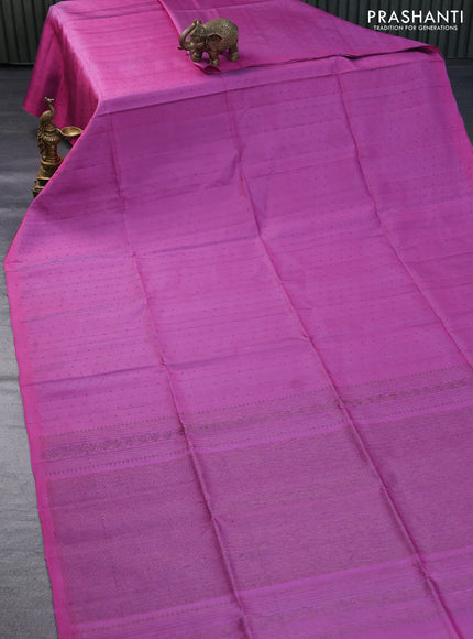 Pure soft silk saree dual shade of pink with allover thread & zari woven butta weaves in borderless style