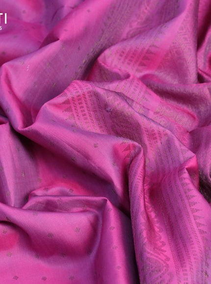 Pure soft silk saree dual shade of pink with allover thread & zari woven butta weaves in borderless style