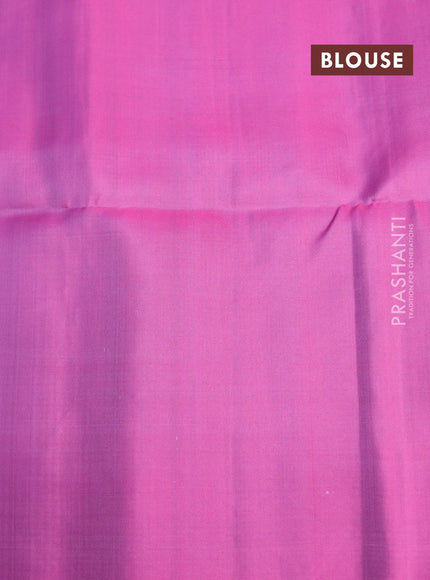 Pure soft silk saree dual shade of pink with allover thread & zari woven butta weaves in borderless style