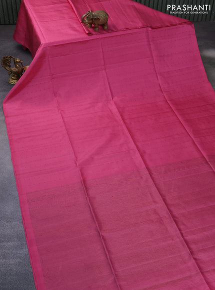 Pure soft silk saree pink with allover thread & zari woven butta weaves in borderless style