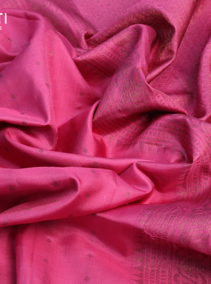 Pure soft silk saree pink with allover thread & zari woven butta weaves in borderless style