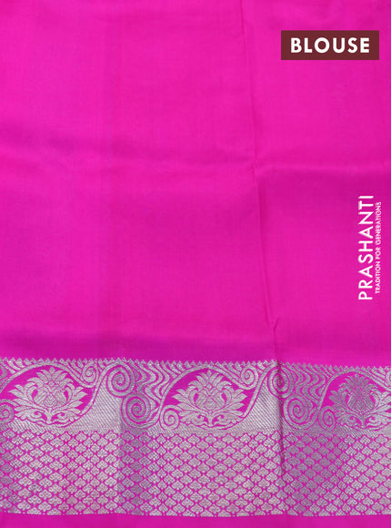 Venkatagiri silk saree red and pink with allover silver zari woven butta weaves and silver zari woven border