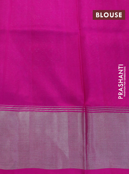 Venkatagiri silk saree purple and pink with silver zari woven buttas and silver zari woven border