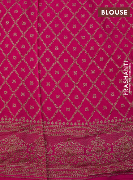 Banarasi crepe saree pink with allover thread & zari woven buttas and woven border