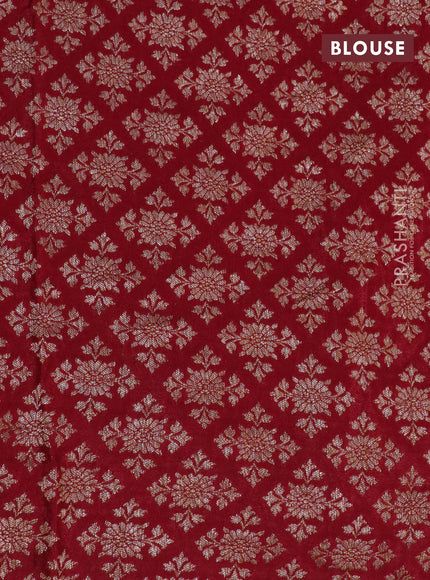 Banarasi crepe saree maroon with allover thread & zari zig zag weaves and woven border