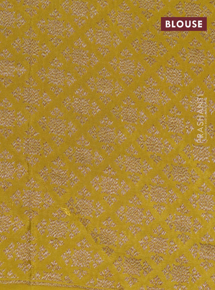 Banarasi crepe saree mustard shade with allover thread & zari zig zag weaves and woven border