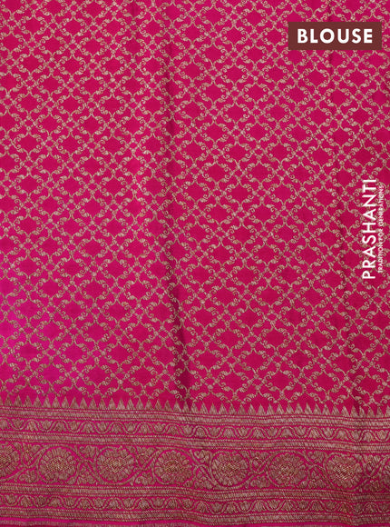 Banarasi crepe saree orange and pink with allover thread & zari woven buttas and woven border