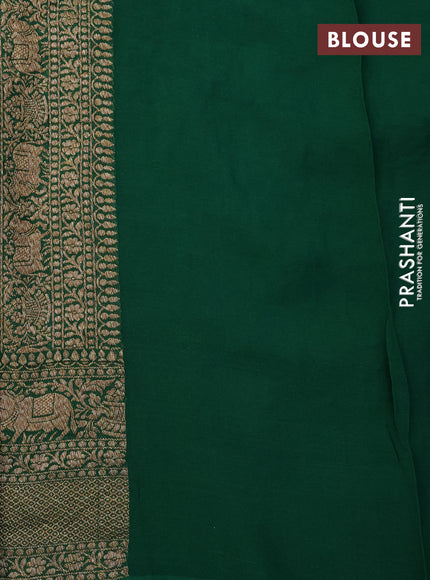 Banarasi georgette saree deep purple and green with allover thread & zari weaves and woven border