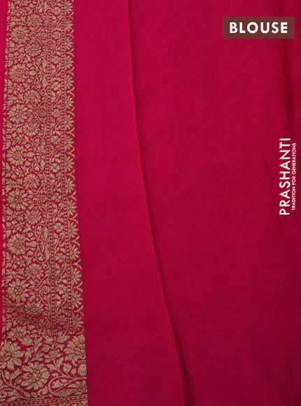 Banarasi georgette saree red and pink with allover thread & zari woven buttas and woven border