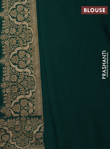 Banarasi georgette saree green with allover thread & zari weaves and woven border