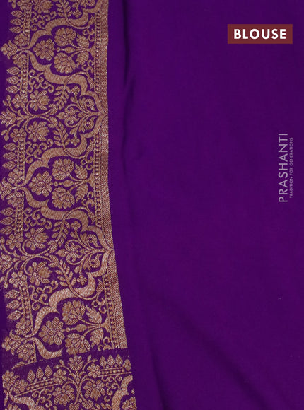 Banarasi georgette saree violet with allover thread & zari weaves and woven border