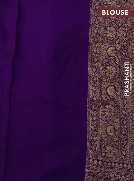 Banarasi georgette saree dark pink and violet with allover thread & zari butta weaves and woven border