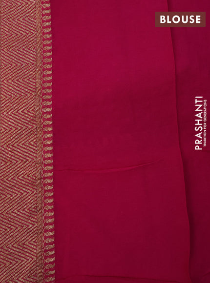 Banarasi georgette saree green and magenta pink with allover thread & zari woven butta weaves and long woven border