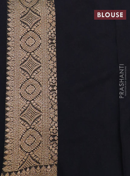 Banarasi georgette saree black with allover thread & zari weaves and woven border