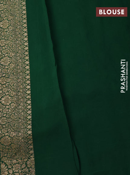 Banarasi georgette saree deep wine shade and green with thread & zari woven buttas and long woven border