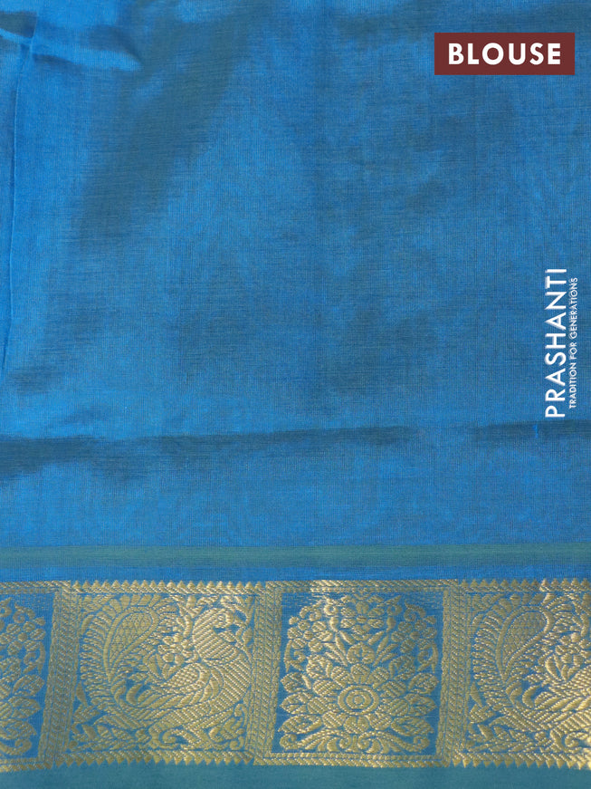 Silk cotton saree dual shade of mustard yellow and dual shade of blue with allover self emboss jacquard and rich zari woven border