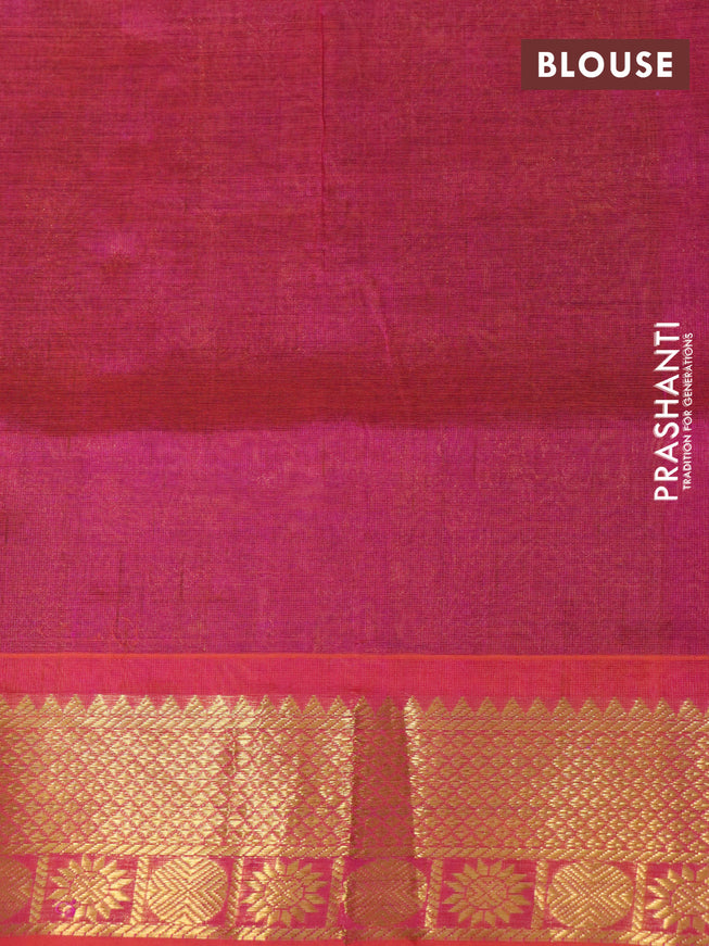 Silk cotton saree mehendi green and dual shade of pinkish orange with allover self emboss jacquard and zari woven border