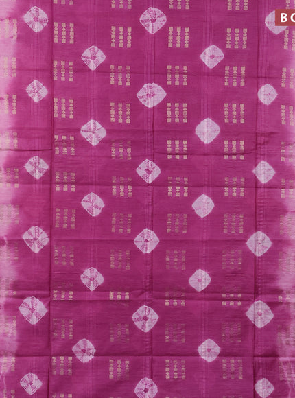 Bamboo saree mild purple and light pink with allover zari woven buttas & batik prints and small zari woven border