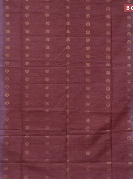 Bamboo saree maroon and mild purple with allover zari woven buttas & batik prints and sequin work pallu & zari border