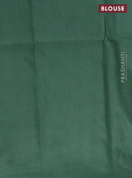 Bamboo saree green with allover self emboss and sequin work pallu