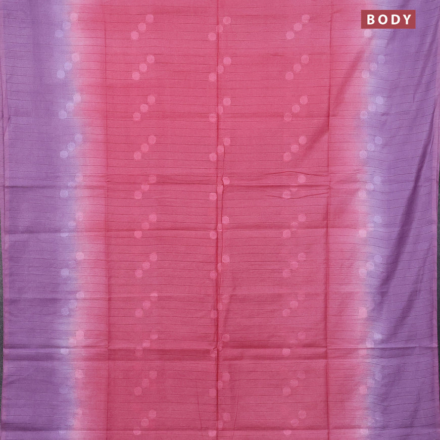 Bamboo saree pink and mild purple with thread woven buttas in borderless style