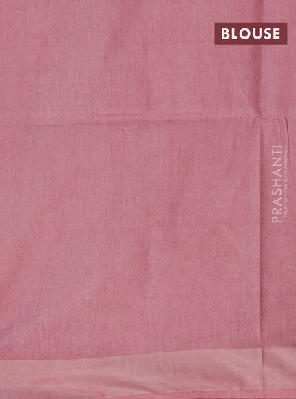 Bamboo saree pastel pink with self emboss and sequin work pallu