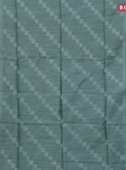 Bamboo saree pastel blue shade with allover geometric thread weaves and zari woven border