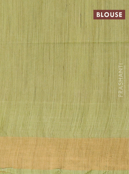 Bamboo saree light green with allover geometric thread weaves and zari woven border