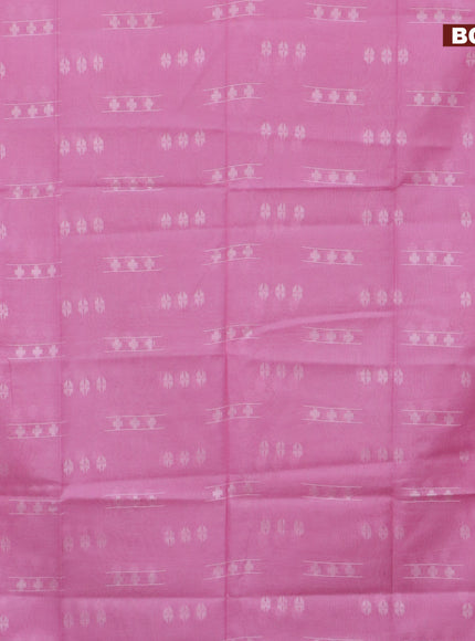 Bamboo saree light pink and pink with thread woven buttas in borderless style