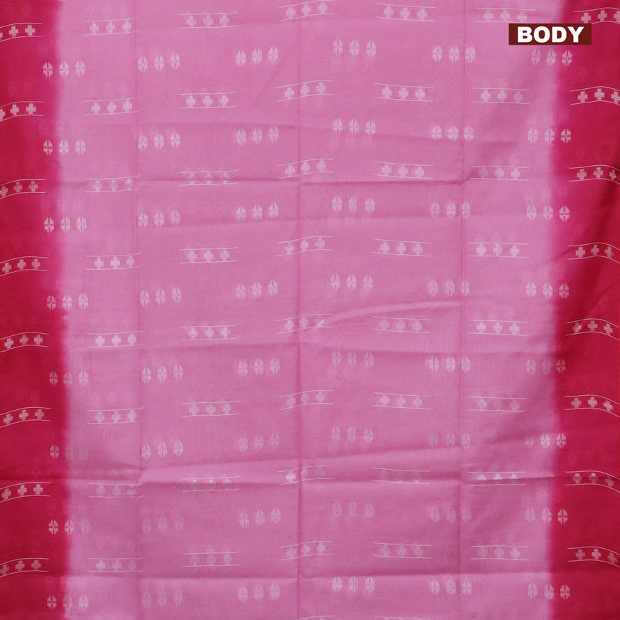 Bamboo saree light pink and pink with thread woven buttas in borderless style