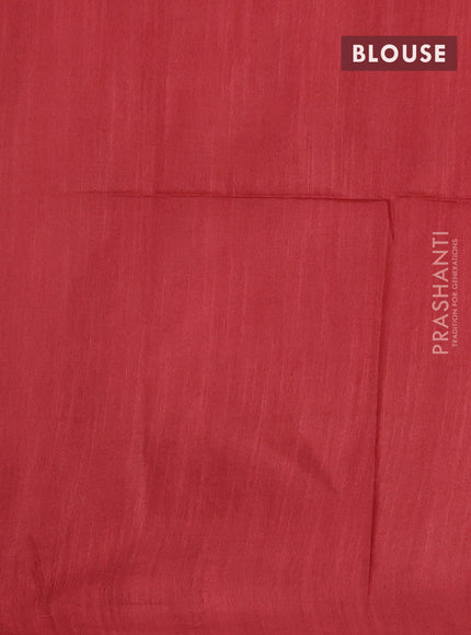 Bamboo saree peach pink and maroon with allover thread weaves in borderless style