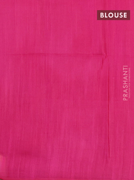 Bamboo saree light pink and pink with allover thread weaves in borderless style