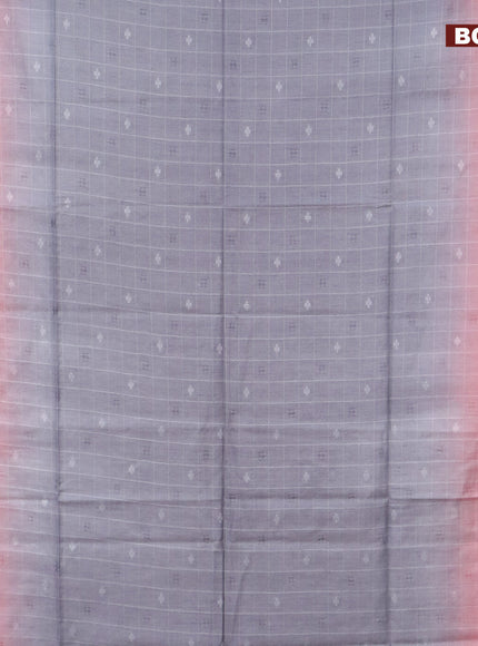 Bamboo saree grey and peach shade with allover self emboss and sequin work pallu