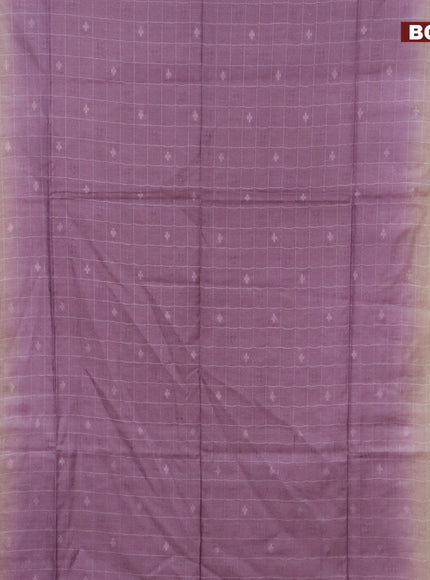 Bamboo saree pastel purple shade and beige with allover self emboss and sequin work pallu