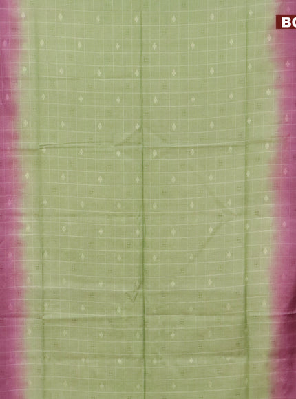 Bamboo saree pastel green and wine shade with allover self emboss and sequin work pallu