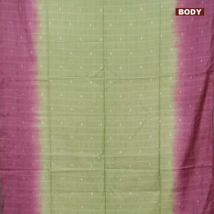 Bamboo saree pastel green and wine shade with allover self emboss and sequin work pallu