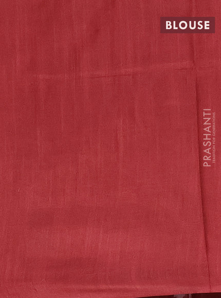 Bamboo saree peach shade and rustic maroon with allover thread weaves in borderless style