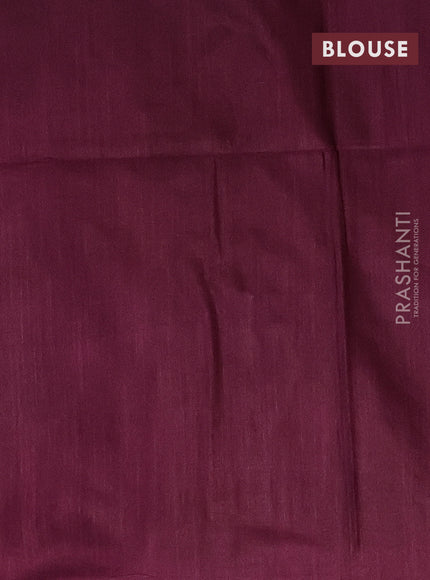 Bamboo saree lotus pink and wine shade with allover thread weaves in borderless style