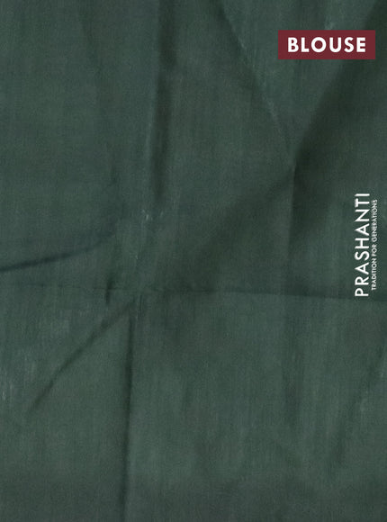 Bamboo saree pastel green and bottle green with allover thread weaves in borderless style