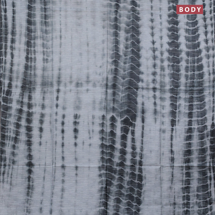 Bamboo saree grey and black with allover tie and dye & thread weaves and sequin work pallu