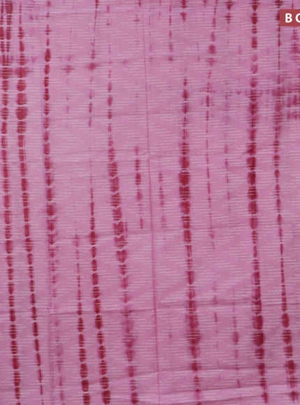 Bamboo saree light pink and maroon with allover tie and dye & thread weaves and sequin work pallu