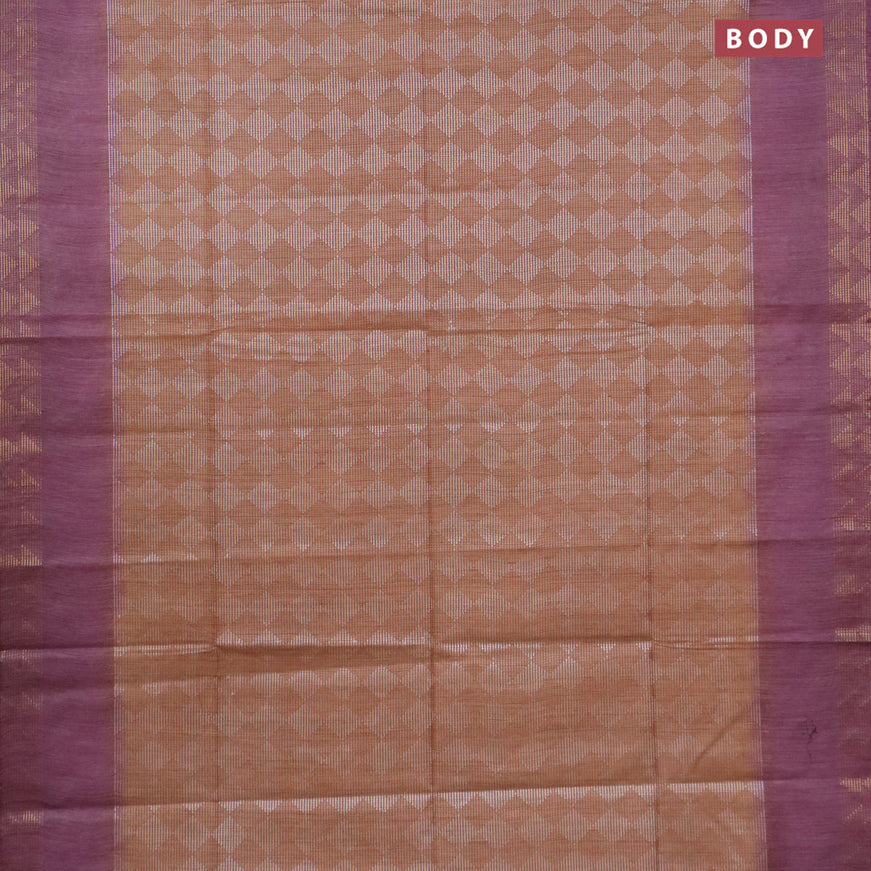 Bamboo saree brown shade and wine shade with allover thread weaves and zari woven border