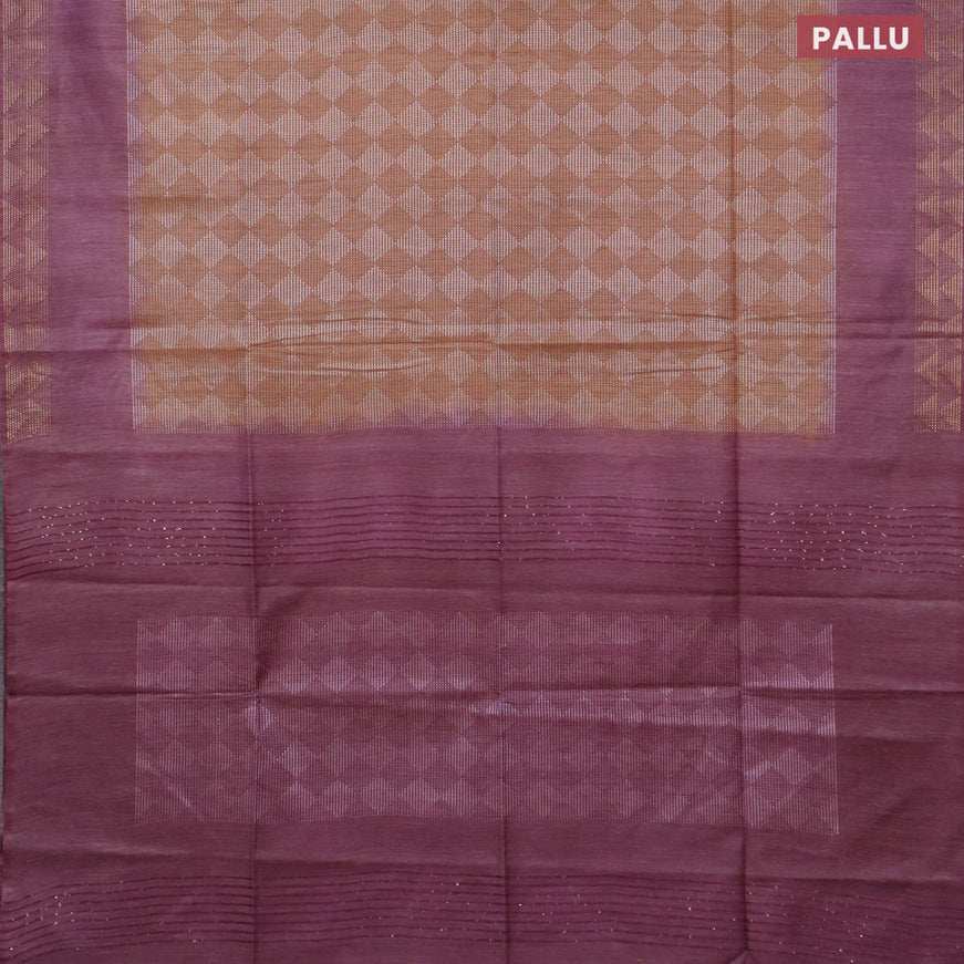 Bamboo saree brown shade and wine shade with allover thread weaves and zari woven border