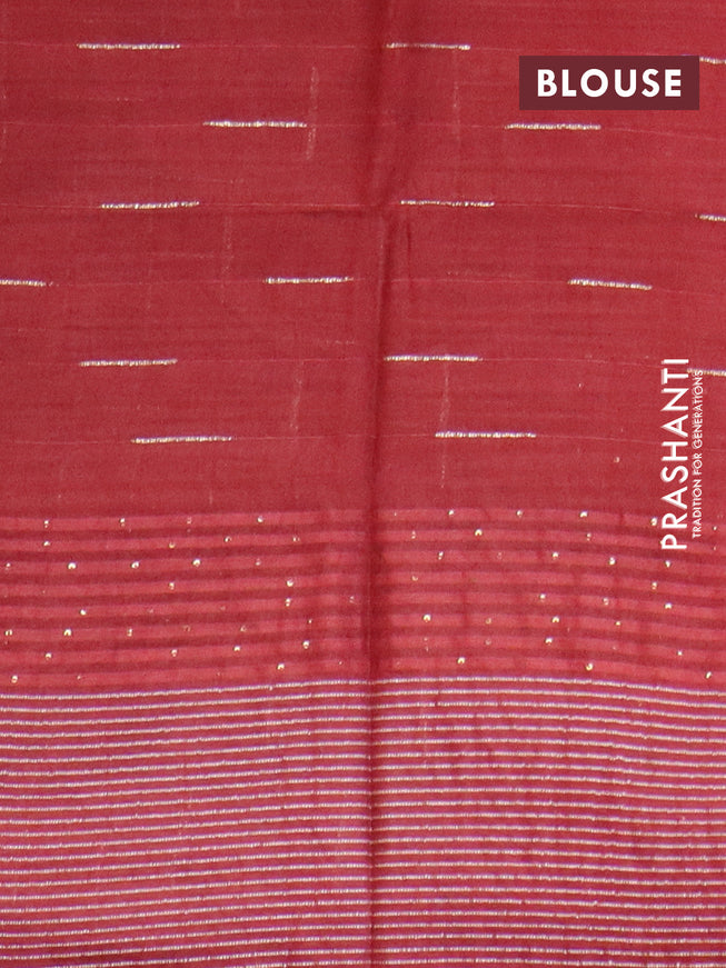 Bamboo saree peach shade and maroon with allover thread & zari stripe pattern and woven border