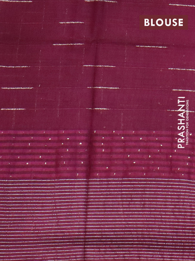 Bamboo saree lotus pink and dark magenta pink with allover thread & zari stripe pattern and woven border