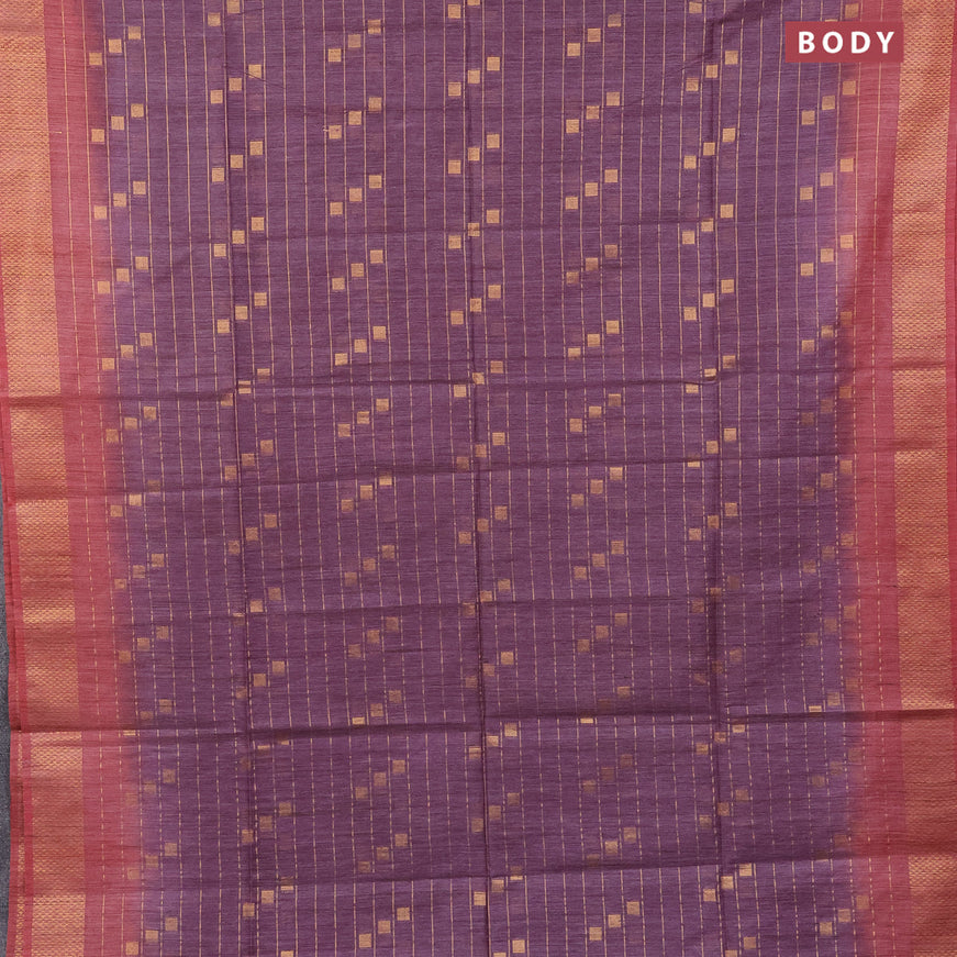 Bamboo saree purple shade and red shade with allover zari weaves & buttas and zari woven border