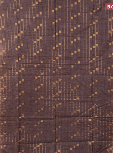 Bamboo saree brown shade and sandal with allover zari weaves & buttas and zari woven border