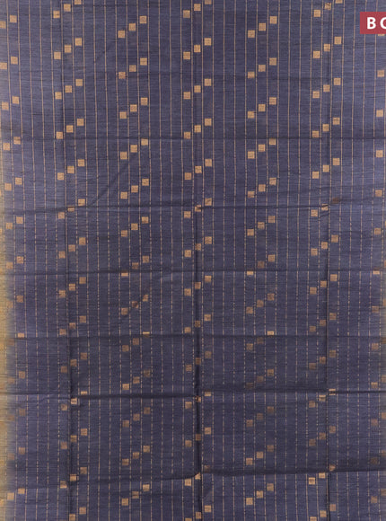 Bamboo saree grey shade and yellow with allover zari weaves & buttas and zari woven border