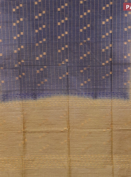 Bamboo saree grey shade and yellow with allover zari weaves & buttas and zari woven border